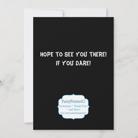 Black Cat n Spider Halloween Birthday Party Invite Kaart (Achterkant)