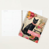 Black Cat naaimachine retro collage Planner (Display)