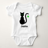Black Cat Name Baby Bodysuit (Voorkant)