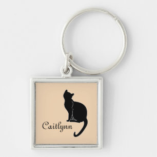 Black Cat Name Sleutelhanger
