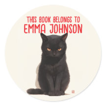 Black Cat Name Sticker | Terug naar school