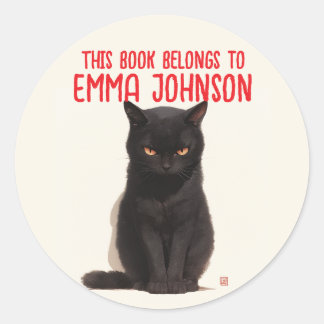 Black Cat Name Sticker | Terug naar school