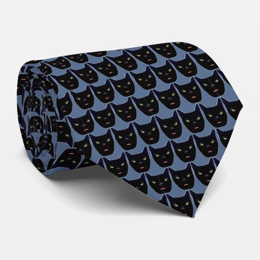 Black Cat Neckties Stropdas (Opgerold)