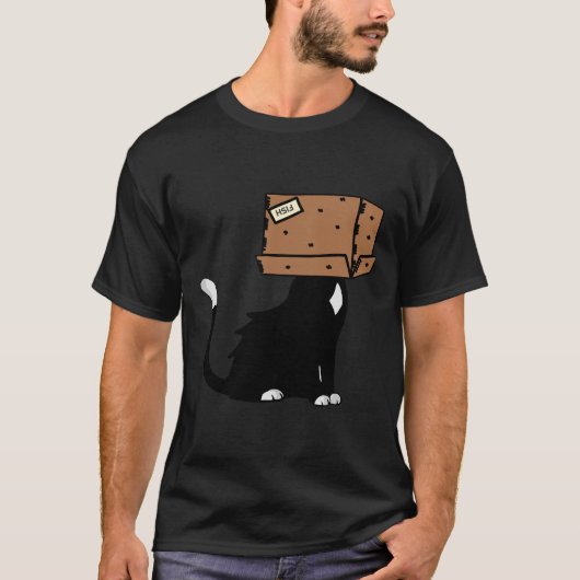 Black Cat Needs Fish T-shirt (Voorkant)