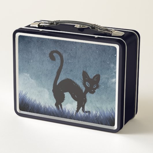 Black Cat Night Prowl Lunch Box – Spooky & Stijlvo (Achterkant)