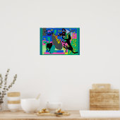 Black Cat Nightmares Poster (Keuken)