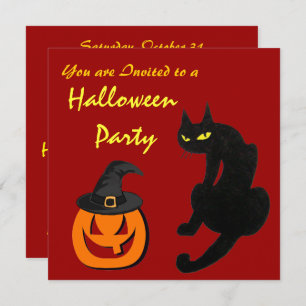 BLACK CAT NINJA HALLOWEEN PARTIJ KAART
