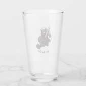 Black Cat Ninja Katana Swords Flying Kick Cartoon Glas (Achterkant)