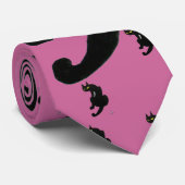 BLACK CAT NINJA Roze Zwart Tekening Stropdas (Opgerold)
