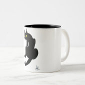 BLACK CAT NINJA White Tweekleurige Koffiemok (Voorkant rechts)