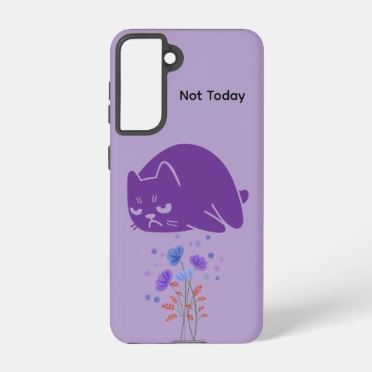 Black Cat Not Today Galaxy Case – Purple Samsung Galaxy Hoesje (Achterkant)