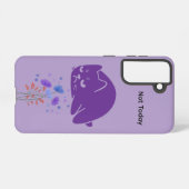 Black Cat Not Today Galaxy Case – Purple Samsung Galaxy Hoesje (Achterkant horizontaal)