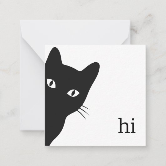 Black Cat Note Card (Blank binnenin) Notitiekaartje (Voorkant)