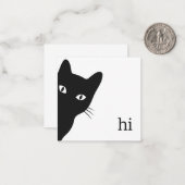 Black Cat Note Card (Blank binnenin) Notitiekaartje (Voorkant / Achterkant in situ)