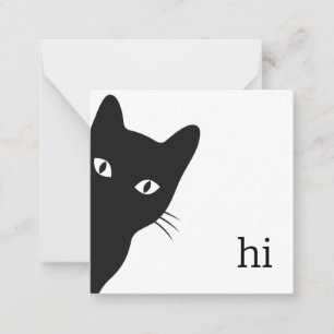 Black Cat Note Card (Blank binnenin) Notitiekaartje