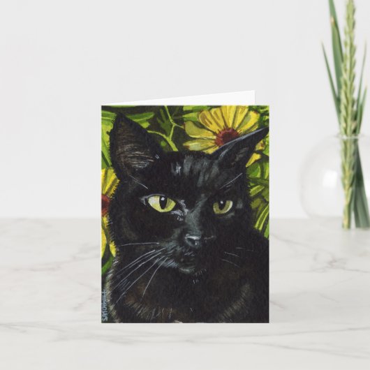 Black Cat Note Card Kaart (Voorkant)