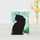 Black Cat Note Kaarten (Gele Bloem)