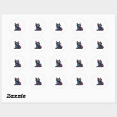 Black Cat of the Stars Ronde Sticker (Vel)