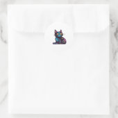 Black Cat of the Stars Ronde Sticker (Tas)