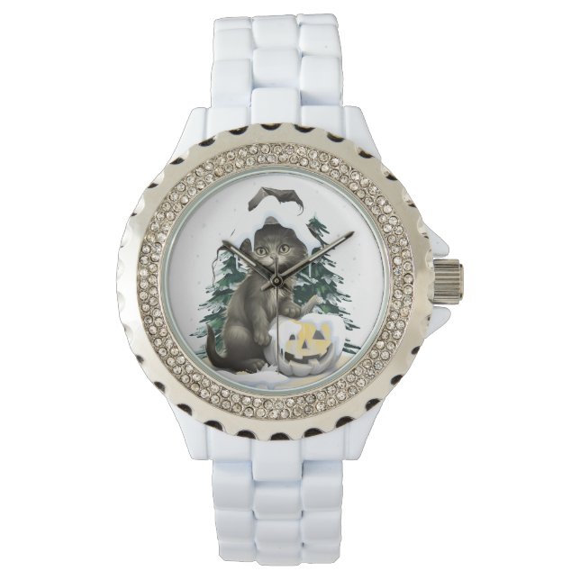 Black Cat On A Jack Horloge (Voorkant)