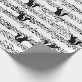 Black Cat ON Sheet Music Cadeaupapier (Hoek)