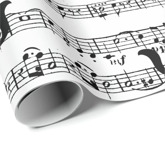 Black Cat ON Sheet Music Cadeaupapier (Rol Hoek)