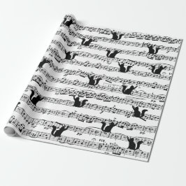 Black Cat on Sheet Music Cadeaupapier