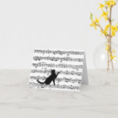 Black Cat on Sheet Music Kaart (Gele Bloem)