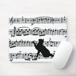 Black Cat on Sheet Music Muismat
