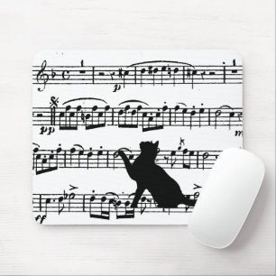 Black Cat on Sheet Music Muismat