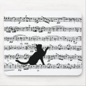 Black Cat on Sheet Music Muismat (Voorkant)