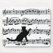 Black Cat on Sheet Music Muismat (Voorkant)