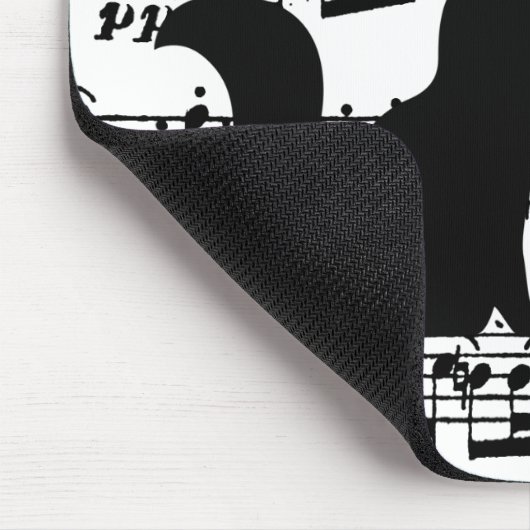 Black Cat on Sheet Music Muismat (Hoek)