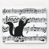 Black Cat on Sheet Music Muismat (Voorkant)