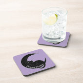 Black Cat on the Crescent Moon: Charm of Darkness Bier Onderzetter (Rechterzijde)