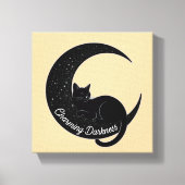 Black Cat on the Crescent Moon: Charm of Darkness Canvas Afdruk (Voorkant)