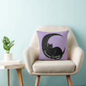 Black Cat on the Crescent Moon: Charm of Darkness Kussen (Stoel)