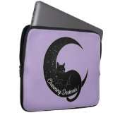 Black Cat on the Crescent Moon: Charm of Darkness  Laptop Sleeve (Voorkant Rechts)