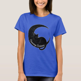 Black Cat on the Crescent Moon: Charm of Darkness T-shirt