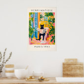 Black Cat on Toilet Mattise Style Bathroom Print (Keuken)