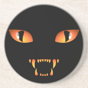 Black Cat Onderzetter Fun Halloween Evil Cat Decor