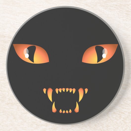Black Cat Onderzetter Fun Halloween Evil Cat Decor (Voorkant)