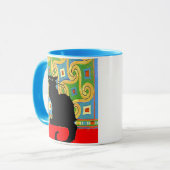 Black Cat op Abstract behang, Black Cat op een... Mok (Voorkant links)