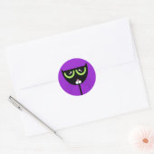 Black Cat op Paarse - Sticker (Envelop)