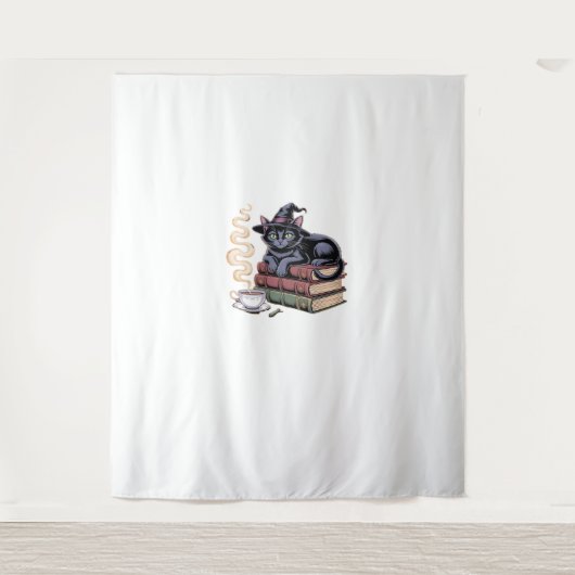 Black Cat op Spell Books Classic T-shirt Wandkleed (Voorkant)