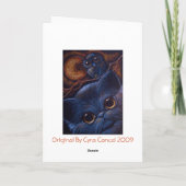 BLACK CAT & OWL HALLOWEEN NIGHT, Happy... Kaart (Achterkant)