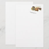 Black Cat Owl Jack O' Lantern Witch's Broom Briefpapier (Voorkant / Achterkant)