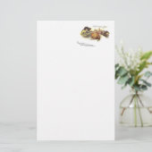 Black Cat Owl Jack O' Lantern Witch's Broom Briefpapier (Staand voorkant)