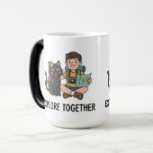 Black Cat Owner World Travel Adventure Coffee Tea Magische Mok (Voorkant links)