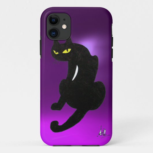 BLACK CAT-paars Case-Mate iPhone Case (Achterkant)